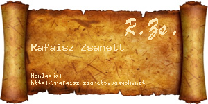 Rafaisz Zsanett névjegykártya